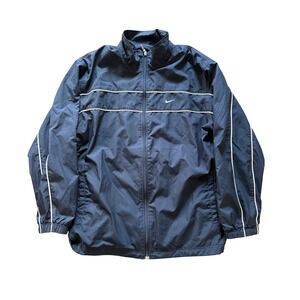 Vintage Nike Jacket Mens XL Full Zip Navy Blue White Stripe‎ Track Warm Up Coat